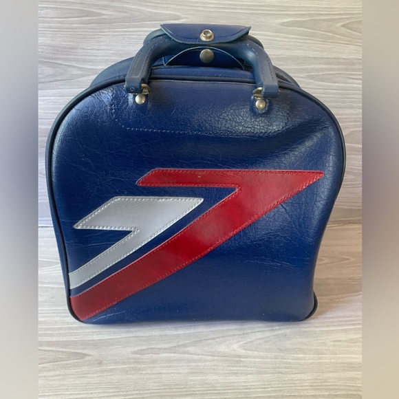 Other Vintage Brunswick Bowling Ball Bag Red White Blue Great